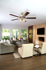 Harbor Breeze Grace Bay 52-in Brushed Nickel LED Indoor Ceiling Fan with Light Kit (5-Blade)