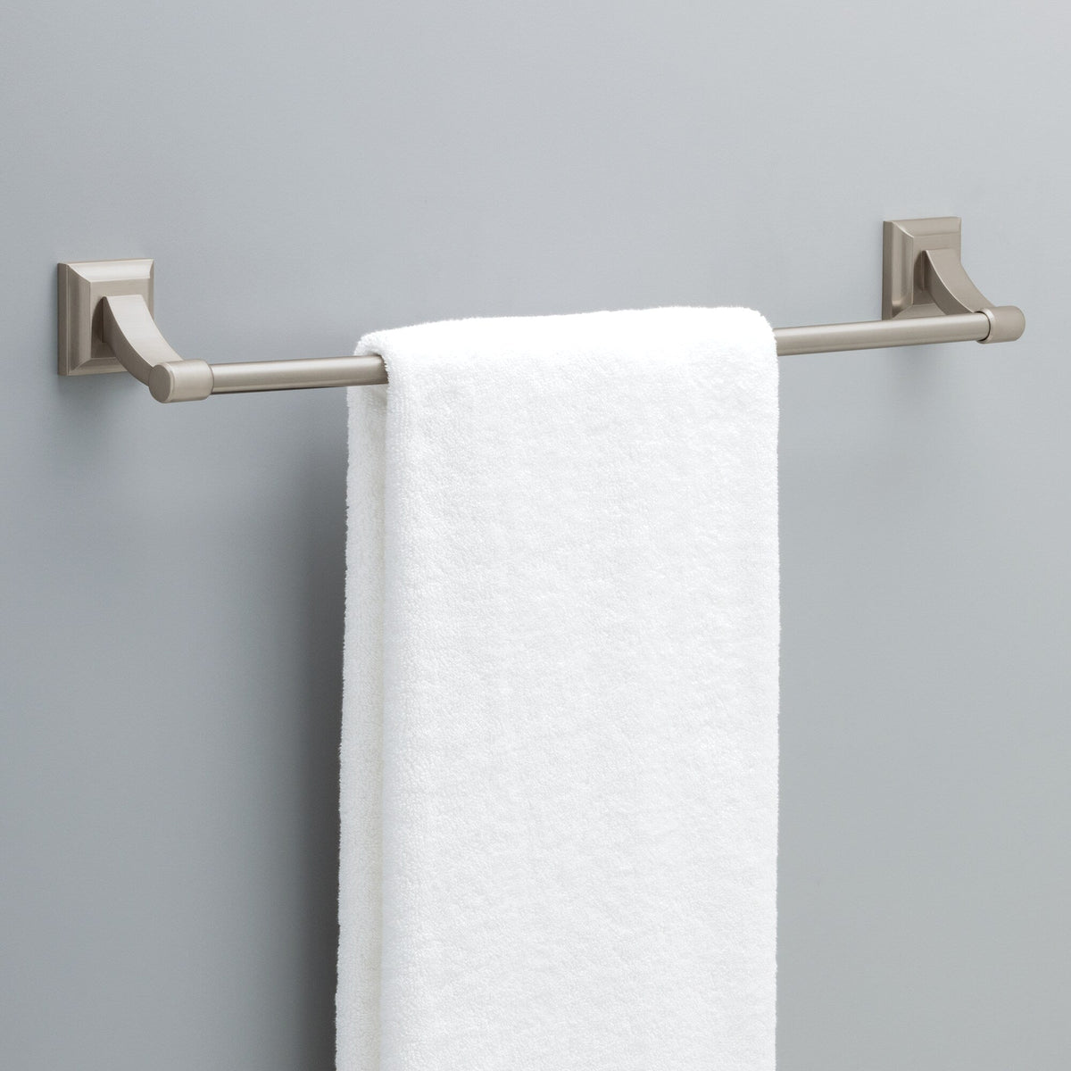Delta Bellamy 3‑Piece SpotShield Brushed Nickel Decorative Bathroom Hardware Set (18–24 in Towel Bar, Toilet Paper Holder, Towel Ring)