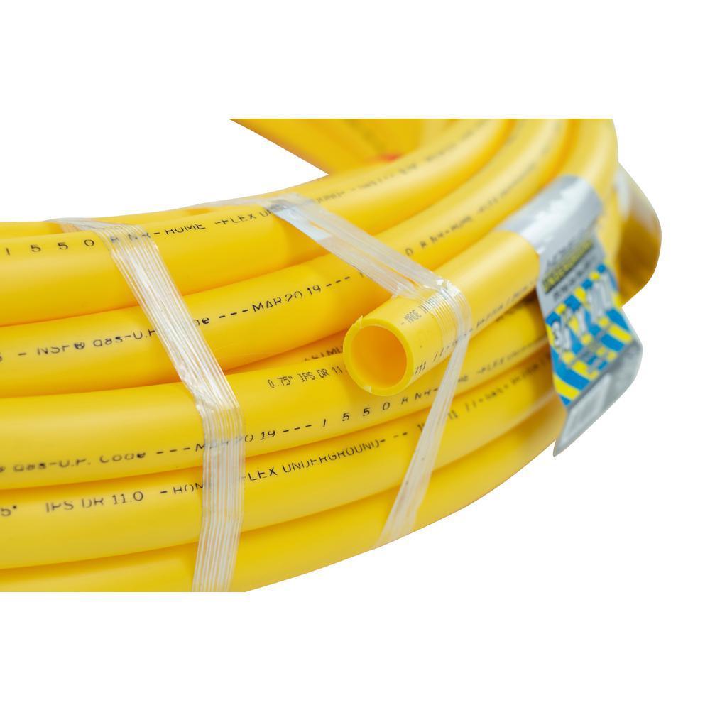 3/4 in. IPS x 100 ft. DR 11 Underground Yellow Polyethylene Gas Pipe - Super Arbor
