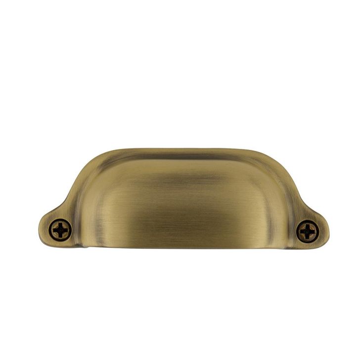3 in. (76 mm) Antique Brass Drawer Cup Pull Farm Medium