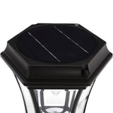 Victorian Bulb Series 3-Head Black Integrated LED Outdoor Solar Lamp Post with the GS Solar LED Light Bulb
