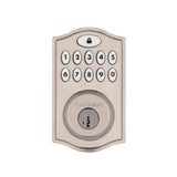 Z-Wave SmartCode Satin Nickel Single Cylinder Electronic Deadbolt featuring Tustin Hall/Closet Lever - Super Arbor