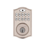 Z-Wave SmartCode Satin Nickel Single Cylinder Electronic Deadbolt featuring Juno Hall/Closet Knob - Super Arbor