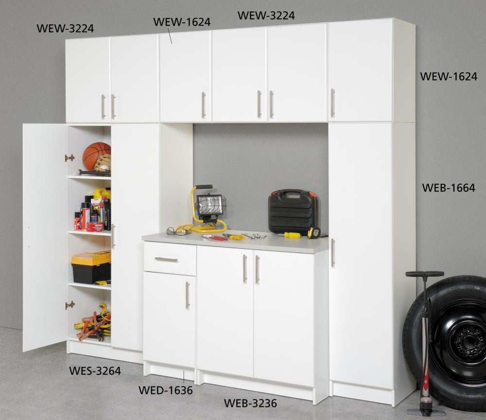 Prepac Elite 32-in W x 65-in H Wood Composite White Freestanding Utility Storage Cabinet