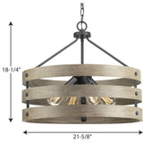 Progress Lighting Gulliver 4-Light Graphite Farmhouse Drum Medium Hanging Pendant Light