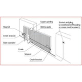 ALEKO 65-ft Slide Universal Battery Driveway Gate Opener Kit (Solar Compatible)