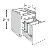 allen + roth Aveley 18-in W x 34.5-in H x 24-in D Linen 1-Drawer Pull-out Wastebasket Base Fully Assembled Cabinet (Flat Panel Shaker Style)