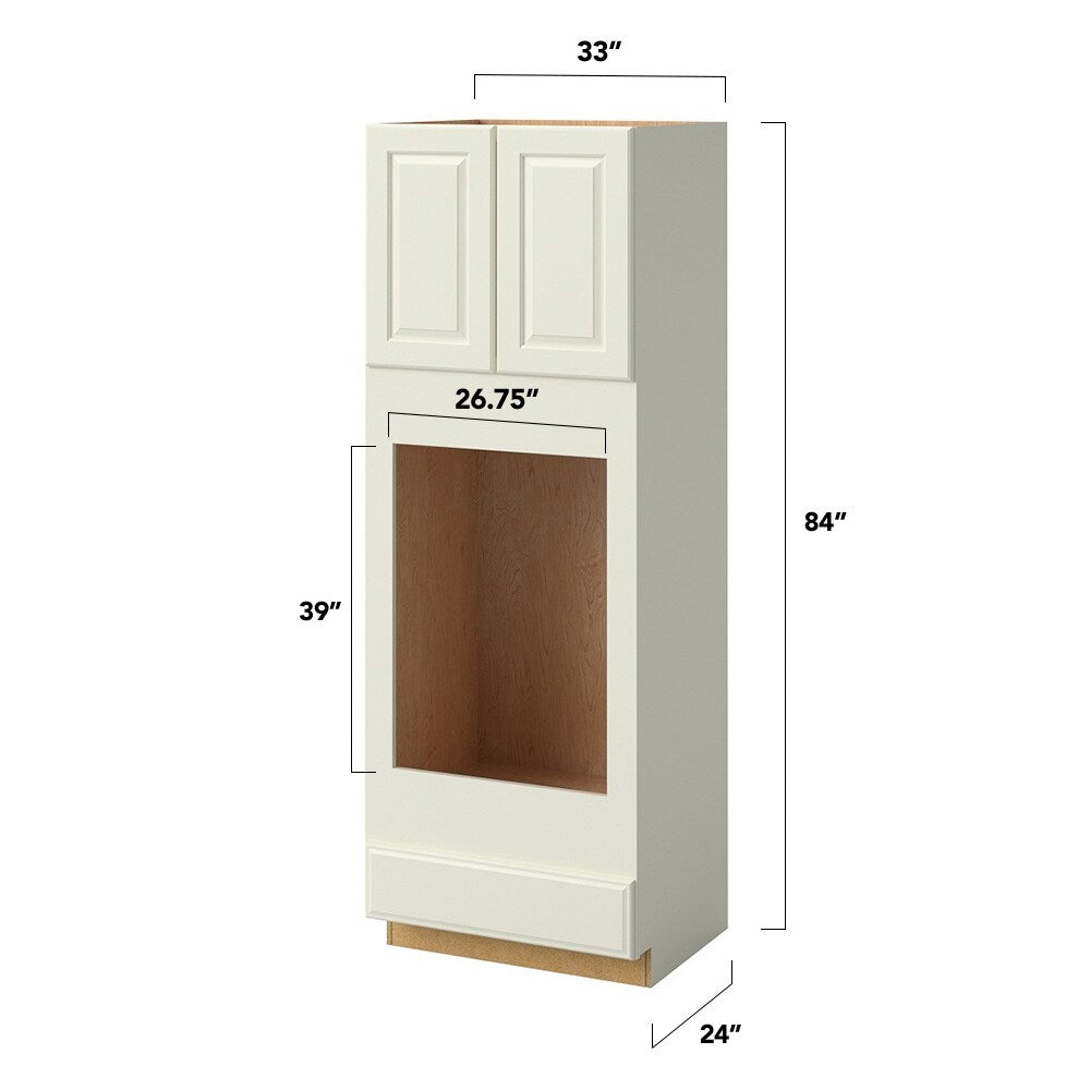 allen + roth Pattingham 33-in W x 84-in H x 24-in D Harbor 1-Drawer Wall Fully Assembled Cabinet (Raised Panel Shaker Style)