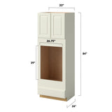 allen + roth Pattingham 33-in W x 84-in H x 24-in D Harbor 1-Drawer Wall Fully Assembled Cabinet (Raised Panel Shaker Style)