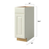 allen + roth Pattingham 12-in W x 34.5-in H x 24-in D Harbor 1-Drawer Base Fully Assembled Cabinet (Raised Panel Square Style)