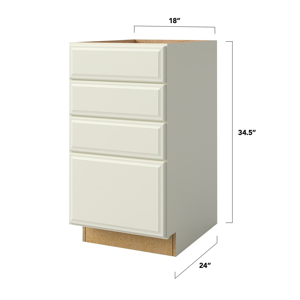 allen + roth Pattingham 18-in W x 34.5-in H x 24-in D Harbor 4-Drawer Base Fully Assembled Cabinet (Raised Panel Style)