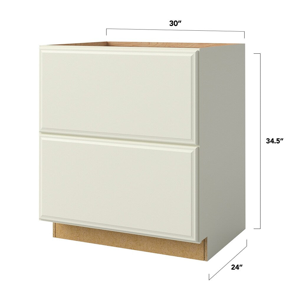 allen + roth Pattingham 30-in W x 34.5-in H x 24-in D Harbor 2-Drawer Base Fully Assembled Cabinet (Raised Panel Style)