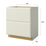 allen + roth Pattingham 30-in W x 34.5-in H x 24-in D Harbor 2-Drawer Base Fully Assembled Cabinet (Raised Panel Style)