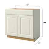 allen + roth Pattingham 36-in W x 34.5-in H x 24-in D Harbor 1-Drawer Base Fully Assembled Cabinet (Raised Panel Slab Door Style)