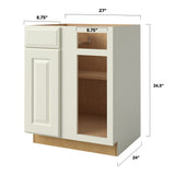 allen + roth Pattingham 27-in W x 34.5-in H x 24-in D Harbor Blind 1-Drawer Base Fully Assembled Cabinet (Raised Panel Square Style)