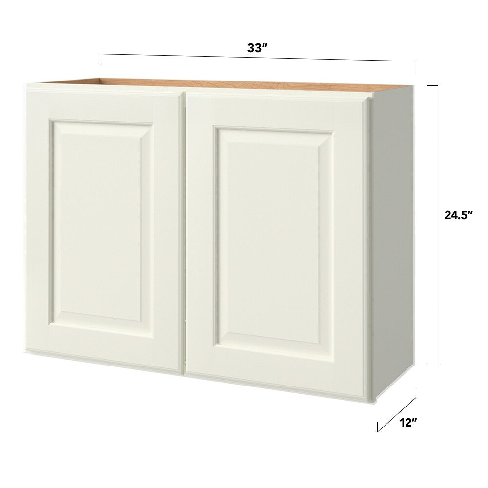 allen + roth Pattingham 33-in W x 24.5-in H x 12-in D Harbor Wall Fully Assembled Cabinet (Raised Panel Square Door Style)