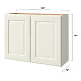 allen + roth Pattingham 33-in W x 24.5-in H x 12-in D Harbor Wall Fully Assembled Cabinet (Raised Panel Square Door Style)