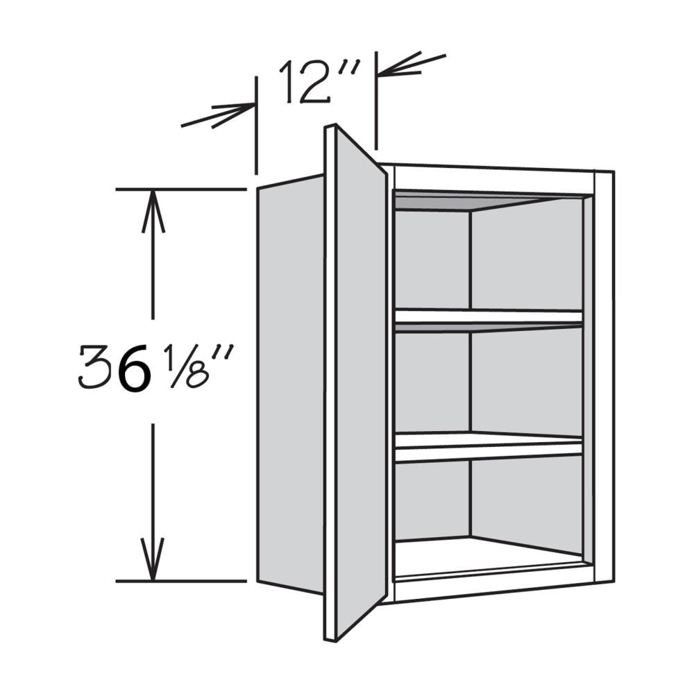 allen + roth Innsbrook 21-in W x 30.125-in H x 12-in D Rye Wall Fully Assembled Cabinet (Flat Panel Shaker Door Style)
