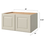 allen + roth Pattingham 36-in W x 24.5-in H x 12-in D Harbor Wall Fully Assembled Cabinet (Raised Panel Square Door Style)