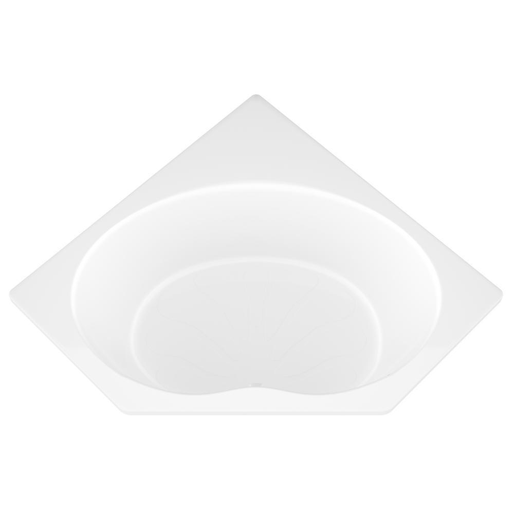 Carnelian 5 ft. Center Drain Soaker Tub in White - Super Arbor