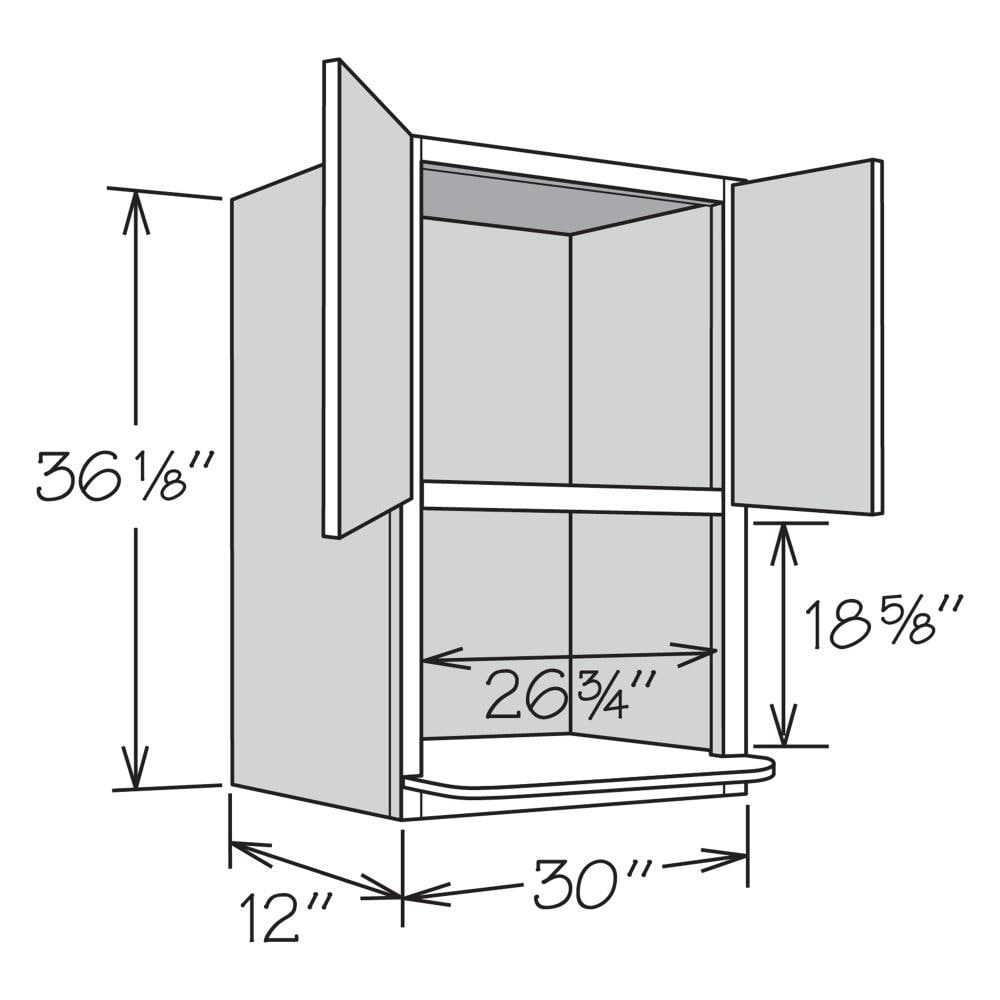 allen + roth Pattingham 30-in W x 36.125-in H x 12-in D Harbor Microwave Wall Fully Assembled Cabinet (Raised Panel Slab Style)