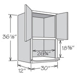 allen + roth Pattingham 30-in W x 36.125-in H x 12-in D Harbor Microwave Wall Fully Assembled Cabinet (Raised Panel Slab Style)