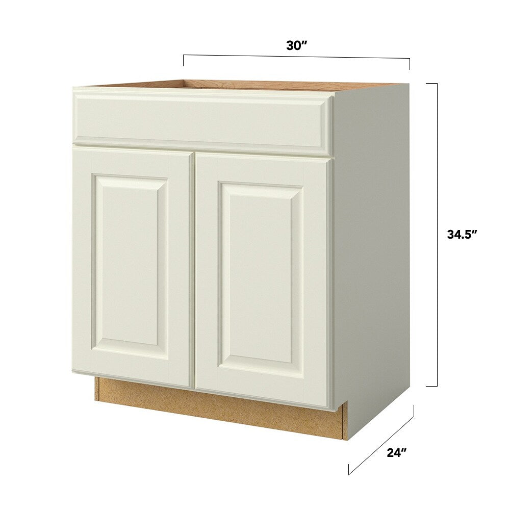 allen + roth Pattingham 30-in W x 34.5-in H x 24-in D Harbor 1-Drawer Base Fully Assembled Cabinet (Raised Panel Slab Door Style)
