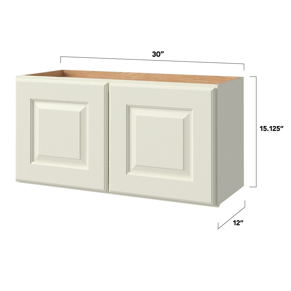 allen + roth Pattingham 30-in W x 15.125-in H x 12-in D Harbor Wall Fully Assembled Cabinet (Raised Panel Square Door Style)