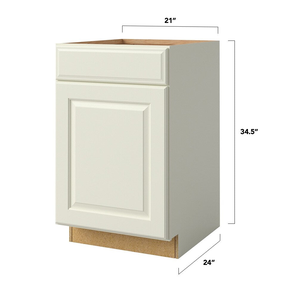 allen + roth Pattingham 21-in W x 34.5-in H x 24-in D Harbor 1-Drawer Base Fully Assembled Cabinet (Raised Panel Square Style)