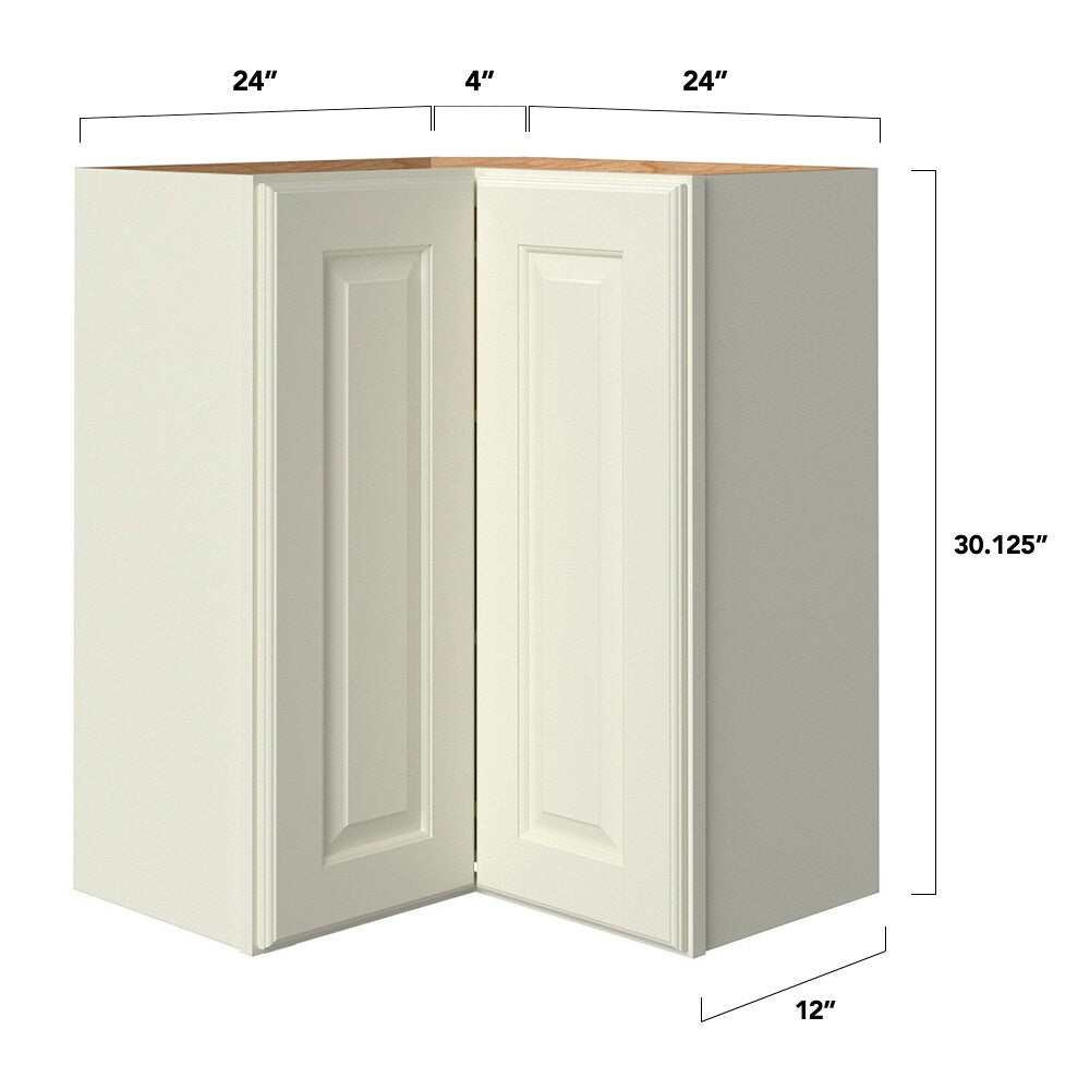 allen + roth Pattingham 24-in W x 30.125-in H x 23-in D Harbor Diagonal Corner Wall Fully Assembled Cabinet (Raised Panel Square Style)