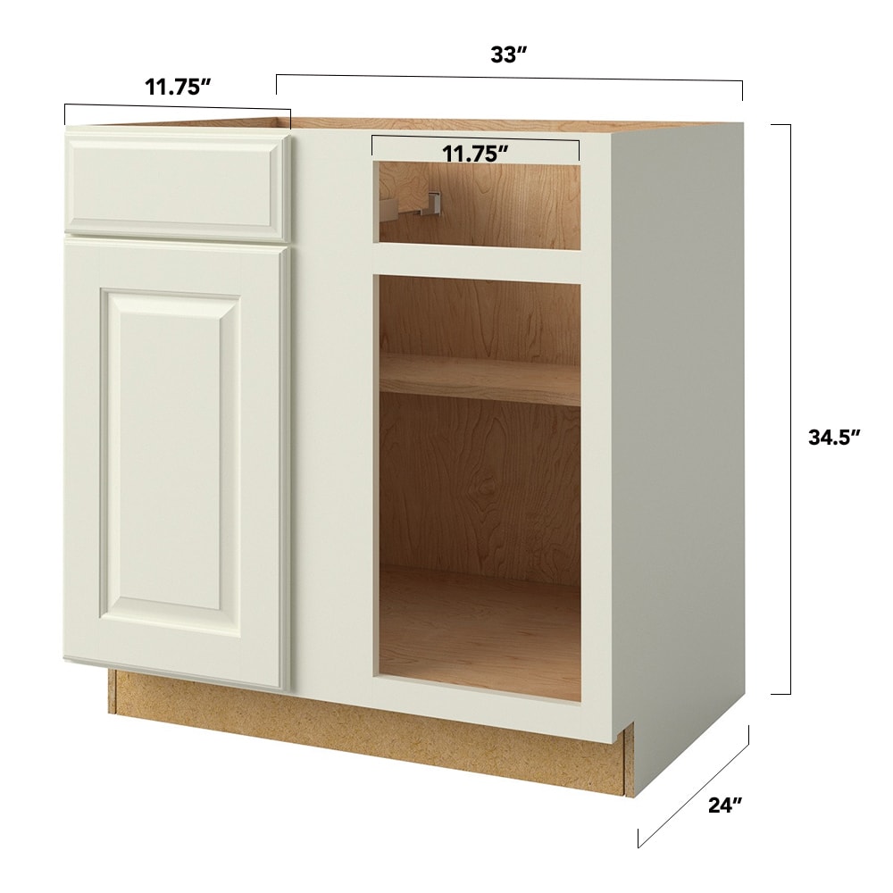 allen + roth Pattingham 33-in W x 34.5-in H x 24-in D Harbor Blind 1-Drawer Base Fully Assembled Cabinet (Raised Panel Square Style)