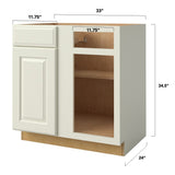 allen + roth Pattingham 33-in W x 34.5-in H x 24-in D Harbor Blind 1-Drawer Base Fully Assembled Cabinet (Raised Panel Square Style)