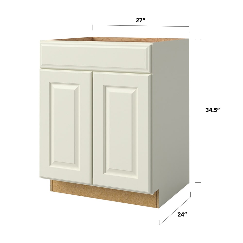 allen + roth Pattingham 27-in W x 34.5-in H x 24-in D Harbor 1-Drawer Base Fully Assembled Cabinet (Raised Panel Slab Door Style)