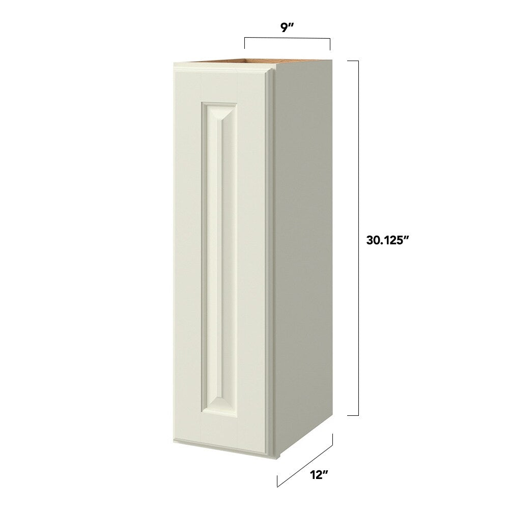 allen + roth Pattingham 9-in W x 30.125-in H x 12-in D Harbor Wall Fully Assembled Cabinet (Raised Panel Square Door Style)
