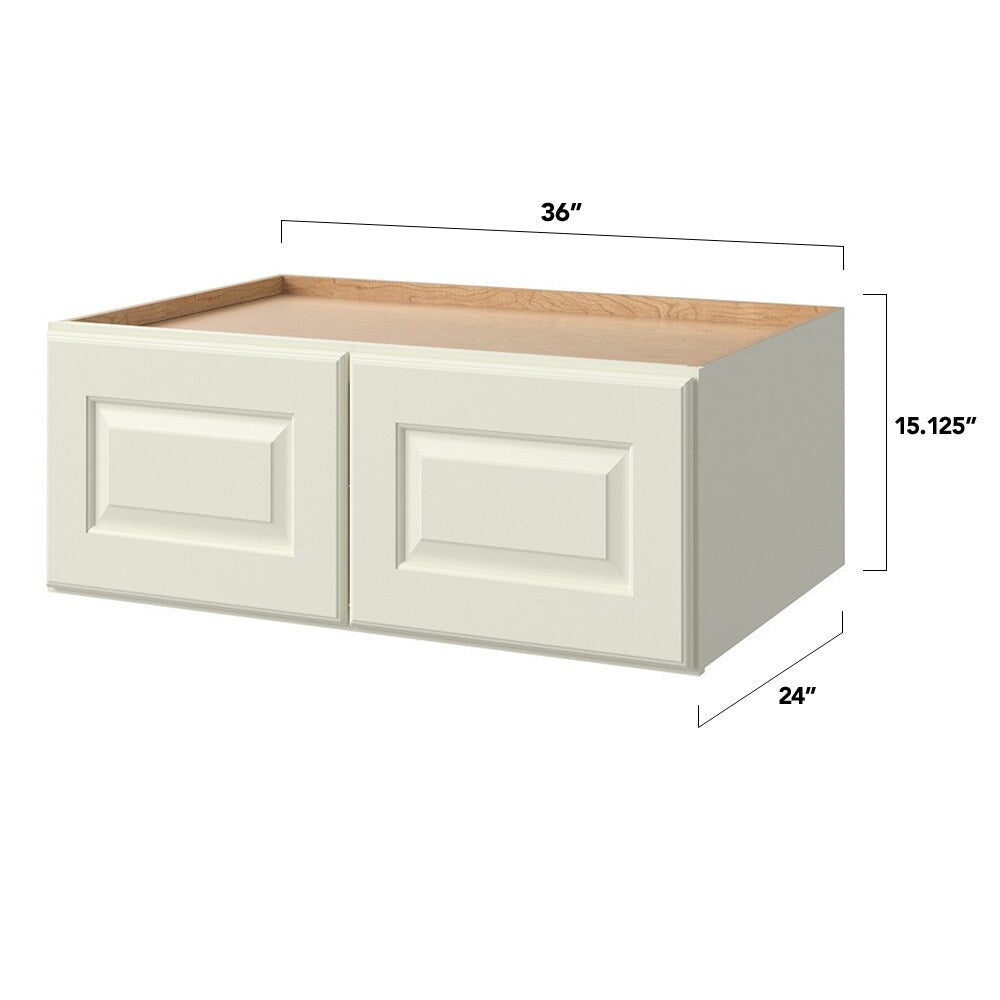 allen + roth Pattingham 36-in W x 15.125-in H x 24-in D Harbor Wall Fully Assembled Cabinet (Raised Panel Square Door Style)