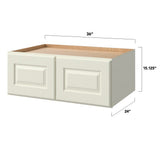 allen + roth Pattingham 36-in W x 15.125-in H x 24-in D Harbor Wall Fully Assembled Cabinet (Raised Panel Square Door Style)