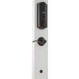 Camelot Aged Bronze Sense Smart Deadbolt and Camelot Handleset with Accent Lever with Camelot Trim