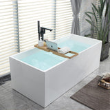 Talence 67 in. Acrylic Flatbottom Freestanding Bathtub in White - Super Arbor