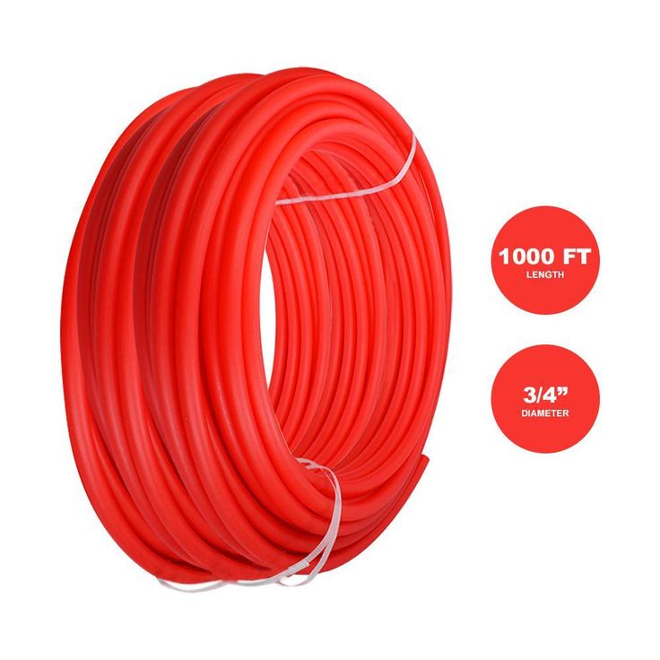 3/4 in. x 1000 ft. PEX Tubing Oxygen Barrier Radiant Heating Pipe in Red