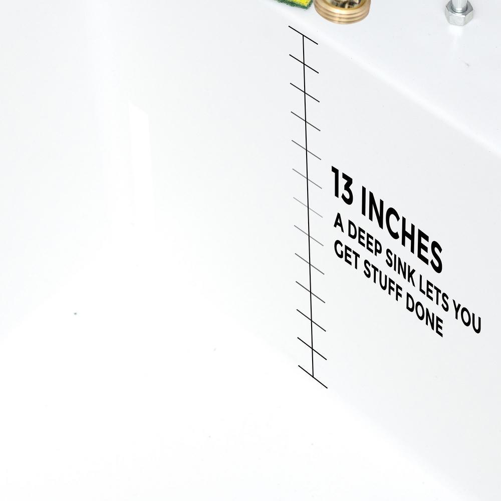 Complete 22.875 in. x 23.5 in. White 19 Gal. Utility Sink Set with Metal Hybrid Chrome High Arc Pull-Down Faucet - Super Arbor