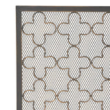 Alleghany Modern Black and Brushed Gold Single Panel Iron Fire Screen - Super Arbor