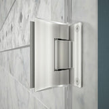 Unidoor Lux 30 in. x 30-3/8 in. x 72 in. Frameless Corner Hinged Shower Enclosure in Chrome