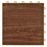Greatmats Click Tile 12-1/8 in. x 12-1/8 in. Dark Oak Interlocking Basement Plastic and Vinyl Floor Tile (24-Pack) (24.5 sq. ft.)
