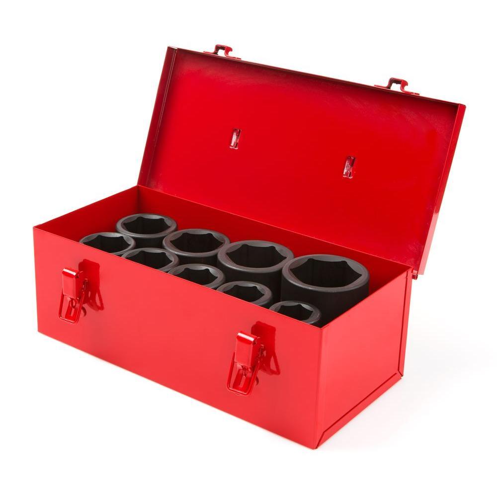 1 in. Drive 1-2 in. 6-Point Deep Impact Socket Set (9-Piece)