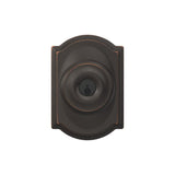Camelot Aged Bronze Single Cylinder Deadbolt with Georgian Entry Door Knob Combo Pack - Super Arbor