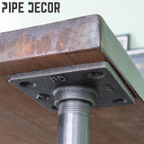 3/4 in. x 1.5 ft. L Black Steel Pipe Square Flange Table Leg Kit (Set of 4)