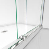 Essence 56 to 60 in. x 76 in. Semi-Frameless Sliding Shower Door in Brushed Nickel - Super Arbor