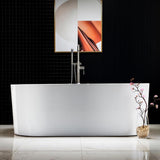Bologna 67 in. Acrylic Freestanding Whirlpool and Air Bathtub with Drain and Overflow Included in White - Super Arbor