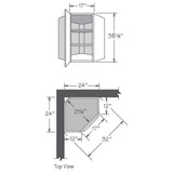 allen + roth McKeller 24-in W x 30.125-in H x 12-in D Linen Diagonal Corner Wall Fully Assembled Cabinet (Flat Panel Square Style)