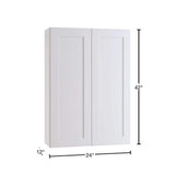 Home Decorators Collection Newport 24 in. W x 12 in. D x 42 in. H Assembled Plywood Wall Kitchen Cabinet in Pacific White with Soft Close